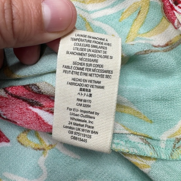 Free People Bella Floral V-Neck Bell Sleeve Tunic Teal Size Small - Picture 8 of 12